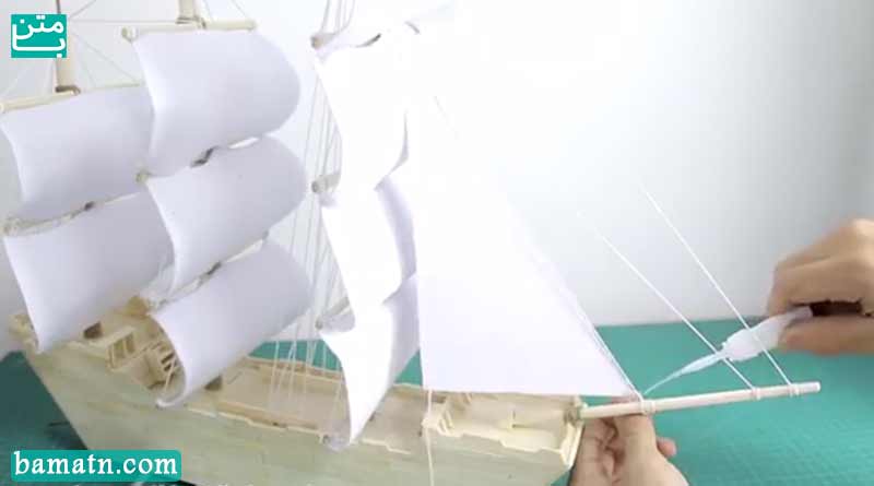 آموزش ساخت ماکت کشتی با چوب بستنی برای کودکان