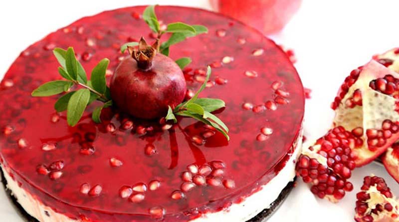کیک شب یلدا 1400 تهیه چیز کیک انار شب یلدا